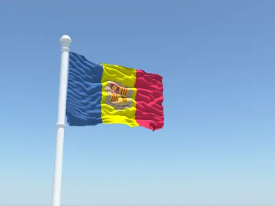 Andorra Flag 3D model