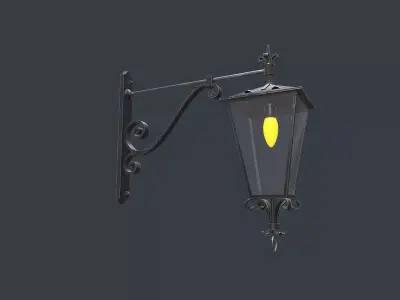 Old Vintage Wall Street Lamp Low-poly PBR Low-poly 3D model