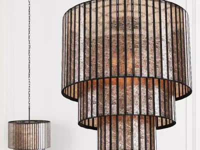 Restoration Hardware VITTI MIRRORED 3-TIER CHANDELIER Iron 3D model