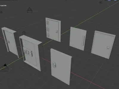 Doors in program Low-poly 3D model
