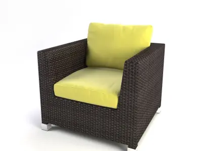 Garden Furniture - Synthetic Rattan Set - ATO Venedig 3D model
