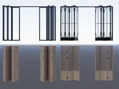 Interior folding shutter door -A4 3D model