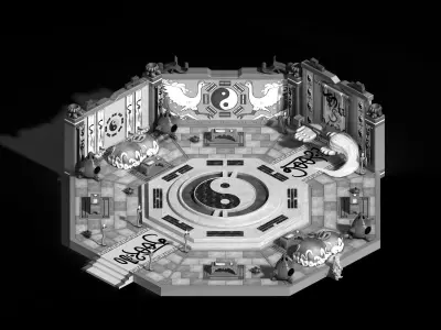 Gang indoor - Feng Shui array 3D model