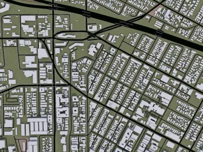 Los Angeles City Low-poly 3D model