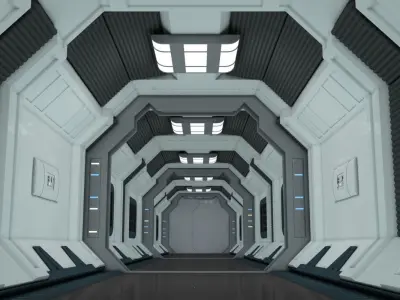 SciFi Spaceship Corridor 7  3D model