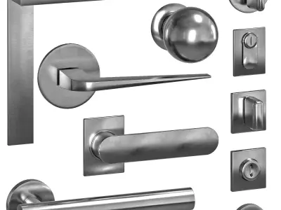 Handles for doors 5 Materials 3D model