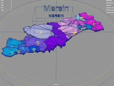 Mersin  Mediterranean Region  Turkey map region geography 3D model