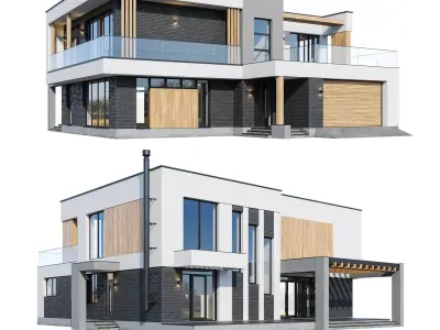 Modern house Max with BLENDER file 3D model