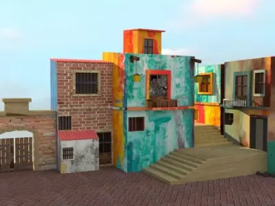 exterior building Low-poly 3D model purchase