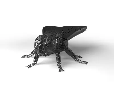 Fly Voronoi Low-poly 3D model