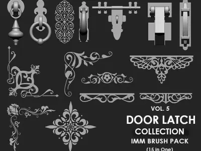 Door Latch IMM Brush Pack 15 in One vol 5 3D model