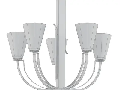 Mullican 5 Light Shaded Classic Traditional 3D model