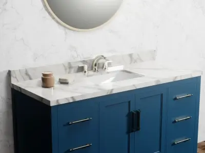 Kendall Blue Bathroom Vanity 48 Inch 3D model