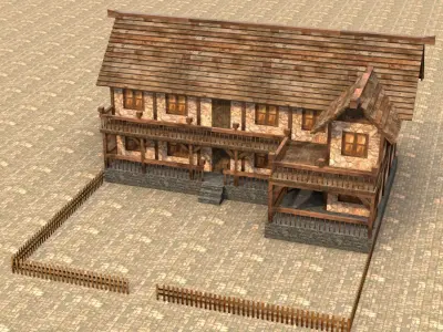 Medieval house fifteen 2 Low-poly 3D model