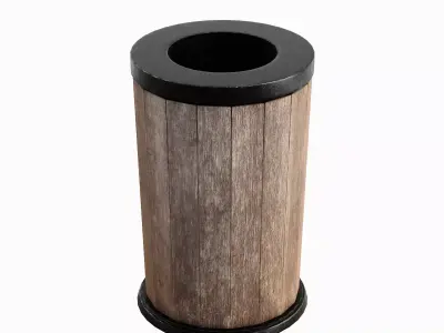 Street Trash Can B 03 Low-poly 3D model