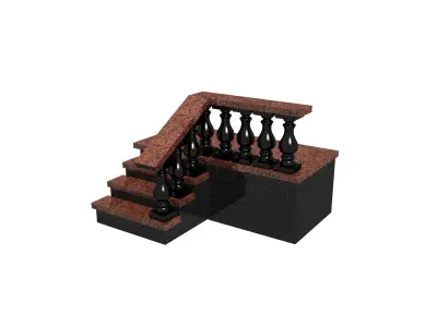 Steps from granite  Free 3D model