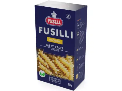Penne fusilli macaroni vermicelli shells and shapes Fusilli P... Low-poly 3D model