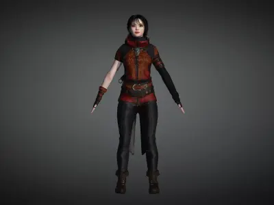 AAA Fantasy Female Character 14 Low-poly 3D model