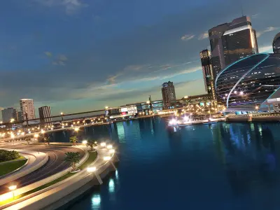  Downtown Night Scene 