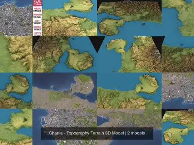 Chania - Topography Terrain 3D Model 3D Model Pack