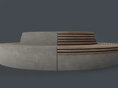Modern Outdoor Bench 107 PBR Game Ready Low-poly 3D model