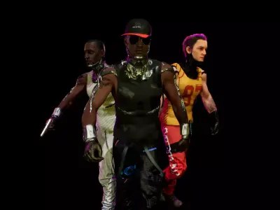 cyberpunk male A  Low-poly 3D model