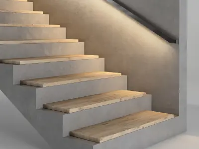 Minimalism Concrete Staircase 3D model