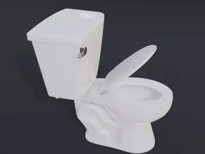 bathroom toilet Low-poly 3D model