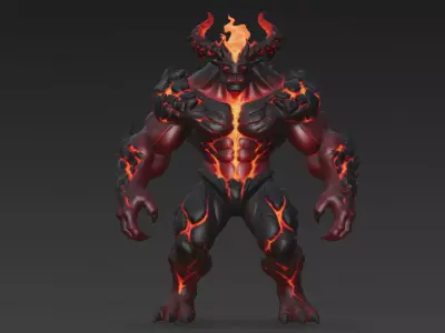 Lava Horned Monster 3D Model Variant 3D model