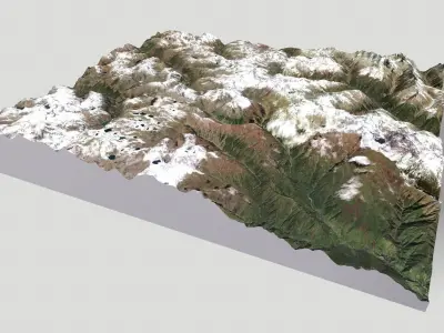 Mountain landscape Khakaborazi National Park 3D model