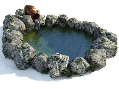 Decorative garden pond 3D model