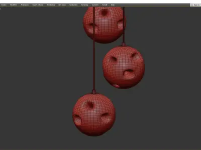 Chandelier Fireball Low-poly 3D model