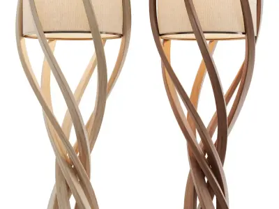 Entouine Floor Lamp Wooden Organic Light 3D model