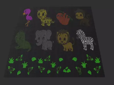 Animals Design Carpet 4k Pbr Texture Texture