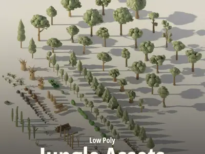 Low Poly Nature Trees  Low-poly 3D model