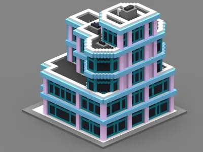 House Voxel - 21 Low-poly 3D model