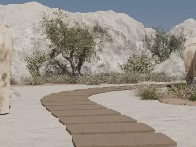 Desert Village Oasis 3D model