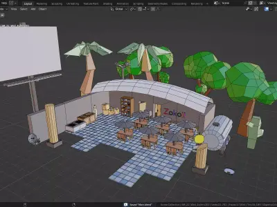 Raw Builder Pro 230 Low-Poly Modular Environment Kit Low-poly 3D model