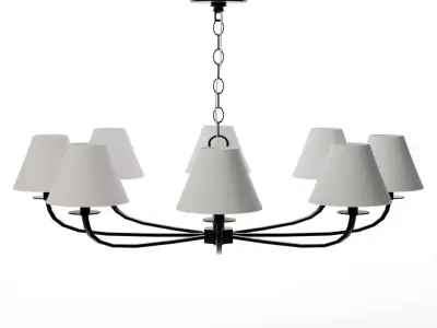 Industrial Multi-Tier Bronze Chandelier - Cormac Series Low-poly 3D model