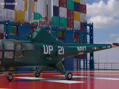  Navy Helicopter Sikorsky H-5 Green Rigged 