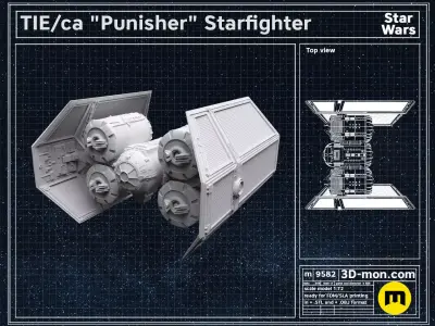 TIE ca Punisher Starfighter 3D print model