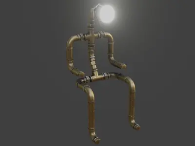 Rigged Light Man  Low-poly 3D model