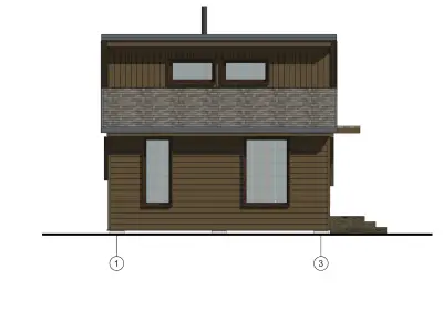 House cabin with roof 3D model