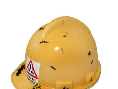 Industrial Safety Helmet Dirty Low-poly 3D model