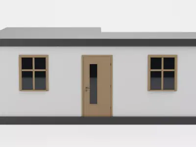 Stylised House V4 - Modern Isometric Bungalow Exterior 3D model