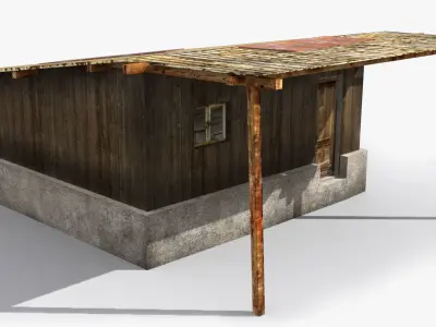 slum j wooden house Low-poly 3D model