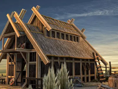 Viking House Low-poly 3D model