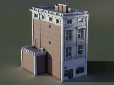 European Building 08 Low-poly 3D model