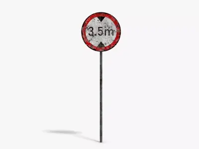 Damaged Max Height Sign Low-poly 3D model