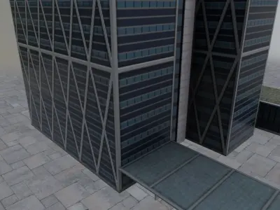 Amsterdam ErnstYoung Towers Low-poly 3D model